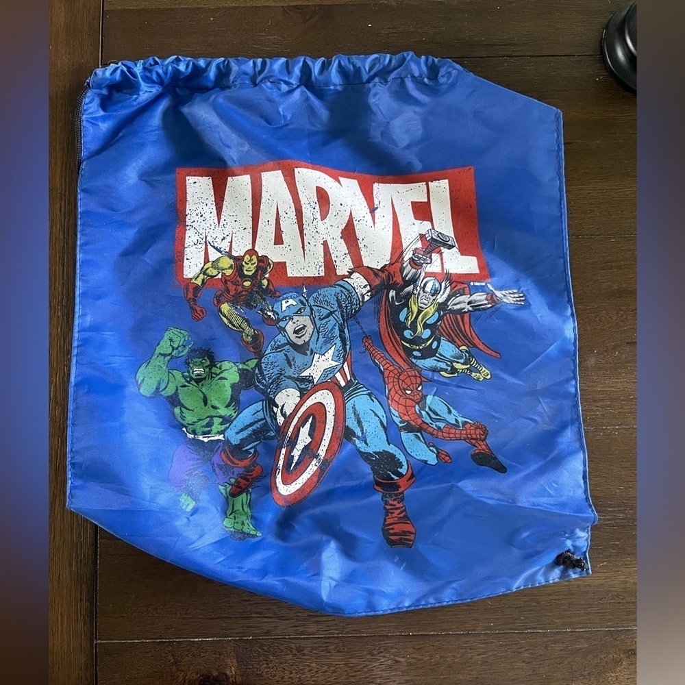 Marvel Blue Drawstring Bag